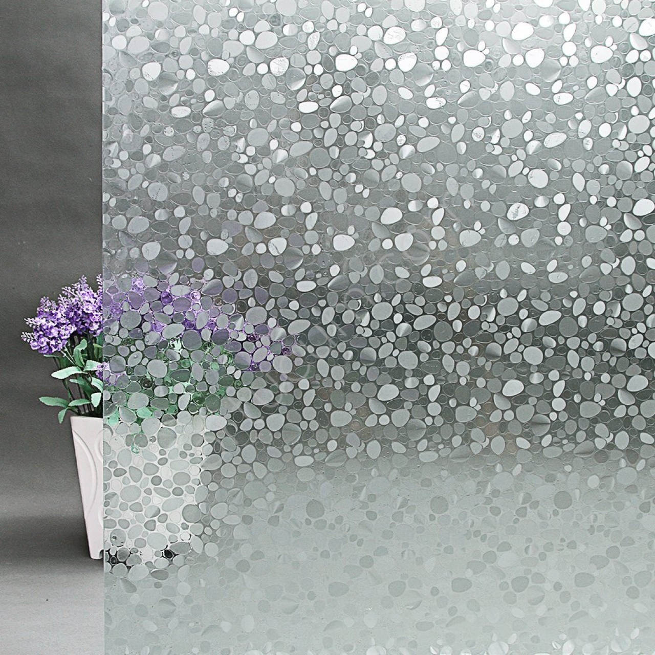 Ev Ofis Duşakabin İçin Statik Cam Filmi - Buzlu Yapışkanlı Cam Folyosu 45-60-75 cm en