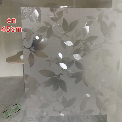 Ev Ofis Duşakabin İçin Statik Cam Filmi - Buzlu Şeffaf Cam Folyo Çiçek Desenli
