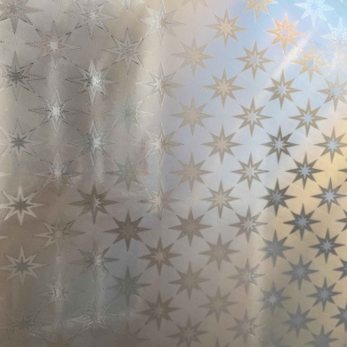 Yıldız Desenli Statik Buzlu Cam Folyo