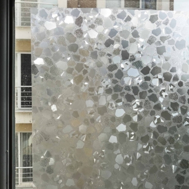 Ev Ofis Duşakabin Balkon Camı İçin Statik Buzlu Cam Filmi Petek Desen