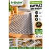 %100 EVA Şeffaf Kaymaz Raf Örtüsü Siyah Karo Desenli 45 cm Dolap Çekmece Buzdolabı İçi