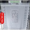 Dantel Görünümlü Pvc Muşamba Mutfak Masa Örtüsü Gül Motifli Beyaz 140x180 cm