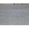 Dantel Görünümlü Pvc Muşamba Mutfak Masa Örtüsü Krem Çiçek Motifli 120x150 cm