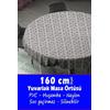 160 cm Büyük Boy Yuvarlak Pvc Muşamba Elyaflı Masa Örtüsü Silinebilir Karo