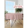180 cm Büyük Boy Yuvarlak Pvc Muşamba Elyaflı Masa Örtüsü Silinebilir Pembe