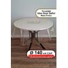 Altın Simli 0.22 mm Yuvarlak Pvc Şeffaf Masa Örtüsü 140 cm Çap