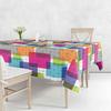 Astarlı Pvc Muşamba Dikdörtgen Kare Yuvarlak Oval Patchwork Masa Örtüsü Renkli