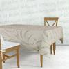 Bej Geometrik Desenli Astarlı Pvc Muşamba Masa Örtüsü Sıvı Geçirmez Silinebilir