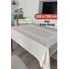 Dantel Görünümlü Pvc Muşamba Mutfak Masa Örtüsü Motifli Krem 120x150 cm deco