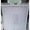 Dantel Görünümlü Pvc Muşamba Mutfak Masa Örtüsü Renkli Papatya Motifli 120x150 cm lace130