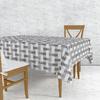 Gri Geometrik Desenli Elyaflı Pvc Muşamba Masa Örtüsü