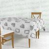 Gri Kalpli Desenli Elyaflı Slinebilir Pvc Muşamba Masa Örtüsü