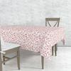 Kırmızı Çiçek Desenli Astarlı Pvc Muşamba Masa Örtüsü Leke Tutmaz Silinebilir