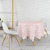 Kırmızı Çiçek Desenli Astarlı Pvc Muşamba Masa Örtüsü Leke Tutmaz Silinebilir