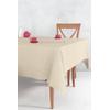 Krem Keten Desenli Astarlı Pvc Muşamba Masa Örtüsü