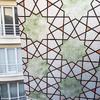 Osmanlı Motifli Vitray Desenli Statik Yapışkanlı Cam Folyosu