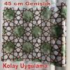 Osmanlı Motifli Vitray Desenli Statik Yapışkanlı Cam Folyosu