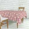 Pembe Papatya Desenli Astarlı Pvc Muşamba Masa Örtüsü Silinebilir