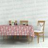 Pembe Papatya Desenli Astarlı Pvc Muşamba Masa Örtüsü Silinebilir