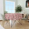 Pembe Papatya Desenli Astarlı Pvc Muşamba Masa Örtüsü Silinebilir