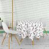 Modern Geometrik Desenli Astarlı Pvc Muşamba Masa Örtüsü Sıvı Geçirmez Silinebilir