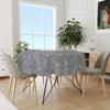 Gri Modern Yazı Desenli Elyaflı Pvc Muşamba Masa Örtüsü