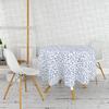 Mavi Çiçek Desenli Astarlı Pvc Muşamba Masa Örtüsü Leke Tutmaz Silinebilir