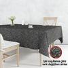 Siyah Simli Astarlı Pvc Muşamba Masa Örtüsü