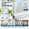 Yapışkansız Statik Cam Folyo Dekoratif Buzlu Cam Filmi Pencere Balkon Duşakabin Kaplama Çizgili